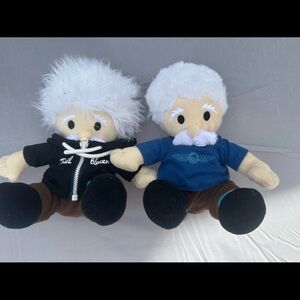 Charming Plush Doll Duo with Black and Blue Outfits